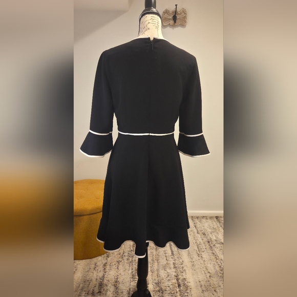 Ted Baker Black Dress with White Accents, Size 2 - Picture 7 of 16